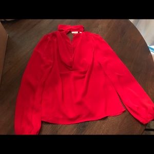Eva Mendes red choker blouse